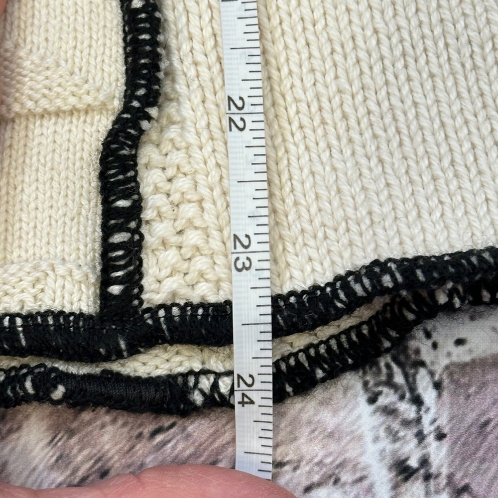 Green 3 Womens Sweater Patchwork Mini Skirt Small Black Waist Cream A Line - Picture 11 of 12